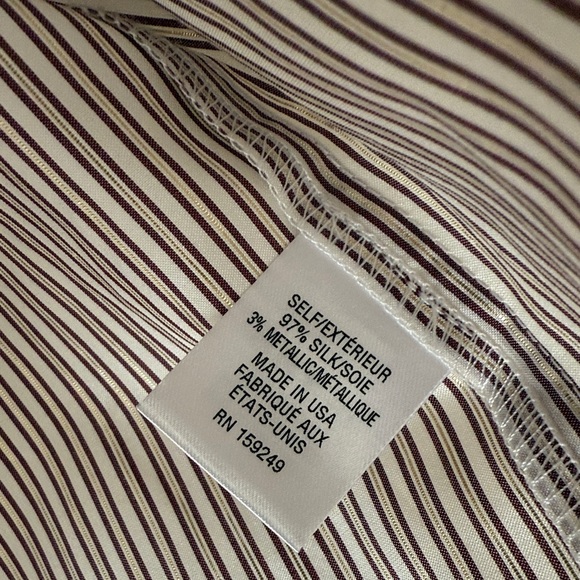 TWP Next Ex Striped Shirt Brown Gold XS S - Picture 4 of 6